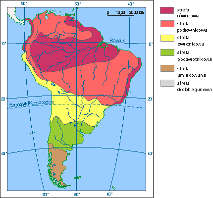 Mapa klimatyczna Ameryki Południowej